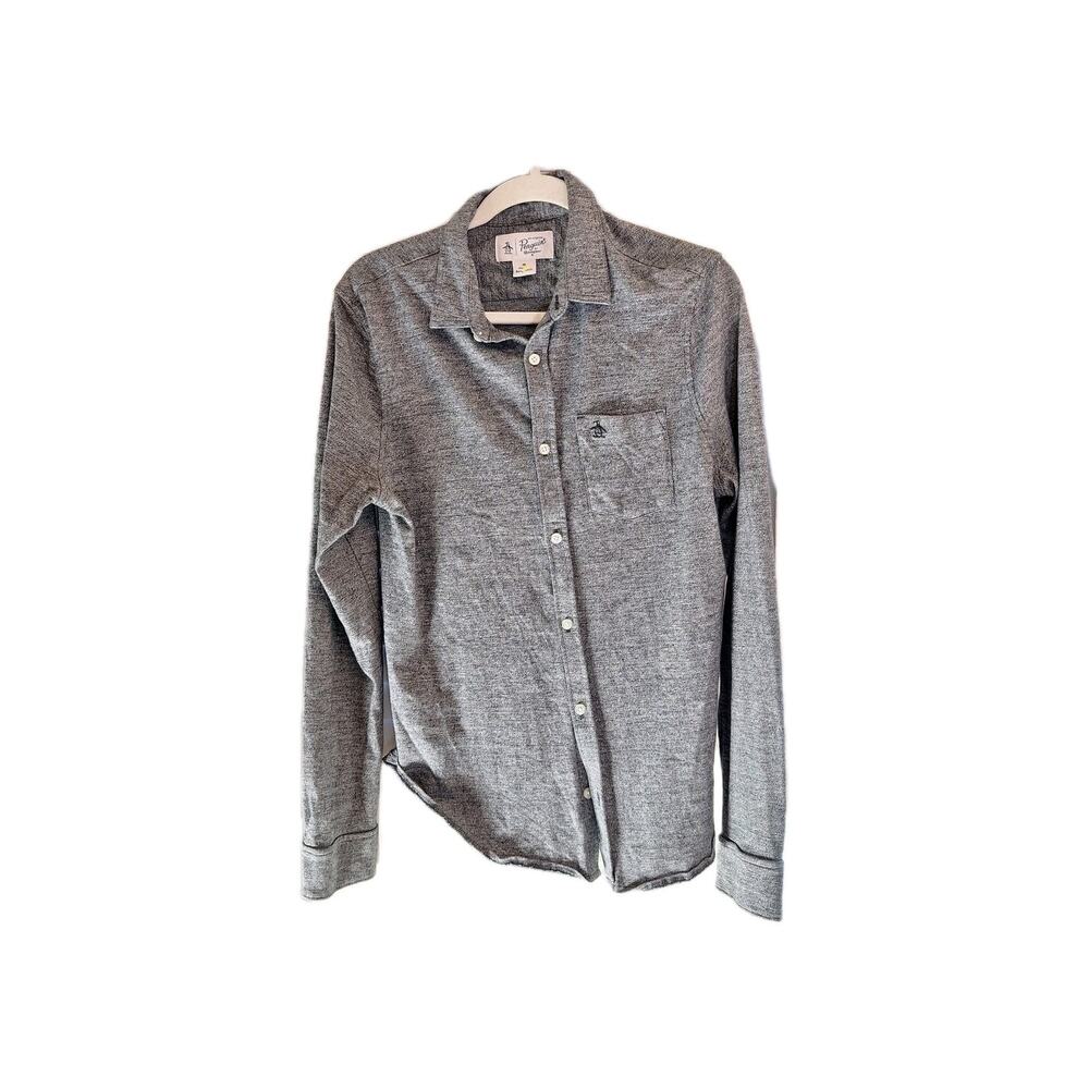 Penguin By Munsingwear Size M Long Sleeve Gray Button Down Shirt